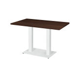 Mesa Da Bistro ALFA DUO blanco 120x80 Nogal oscuro