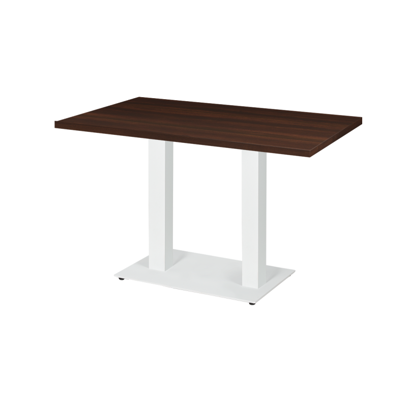 Mesa Da Bistro ALFA DUO blanco 120x80 Nogal oscuro