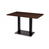 Mesa Da Bistro ALFA DUO negro 120x80 Nogal oscuro