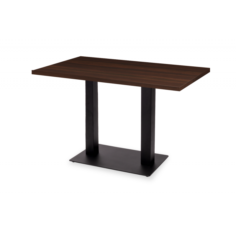 Mesa Da Bistro ALFA DUO negro 120x80 Nogal oscuro