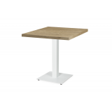 Mesa Da Bistro ALFA S blanco 80x80 Roble lírico