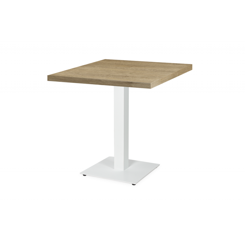 Mesa Da Bistro ALFA S blanco 80x80 Roble lírico