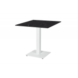 Mesa De Jardin De Cerveza ALFA S blanco 70x70 Piedra negra