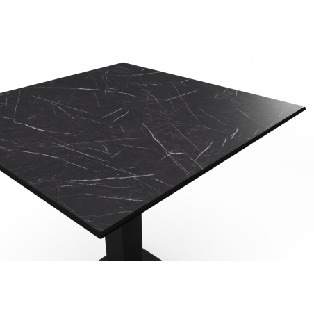 Mesa De Jardin De Cerveza RUSTICAL negro 70x70 Piedra negra