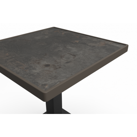 Mesa De Jardin De Cerveza ALFA S negro 69x69 Gris oxidado